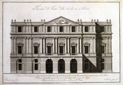 Façade du théâtre alla Scala à Milan. - Unknown artist