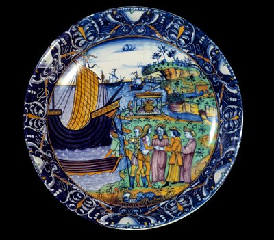 Plat en faïence représentant l