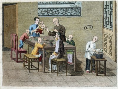 Repas de famille en Chine au XIXe siècle - Unknown artist
