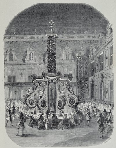 Fête de Louis XIV (fête dans la cour de marbre à Versailles) - Unknown artist