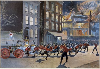 Feu et pompiers à New York - Unknown artist