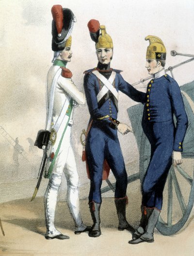 Pompiers en uniforme - vers 1850 - Unknown artist