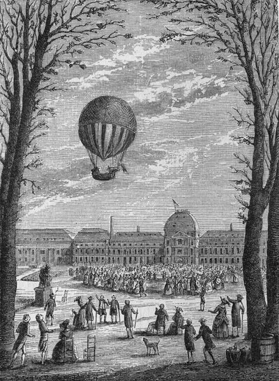 Premier voyage aérien en aérostat à gaz hydrogène par Charles et Robert, le 1er décembre - Unknown artist