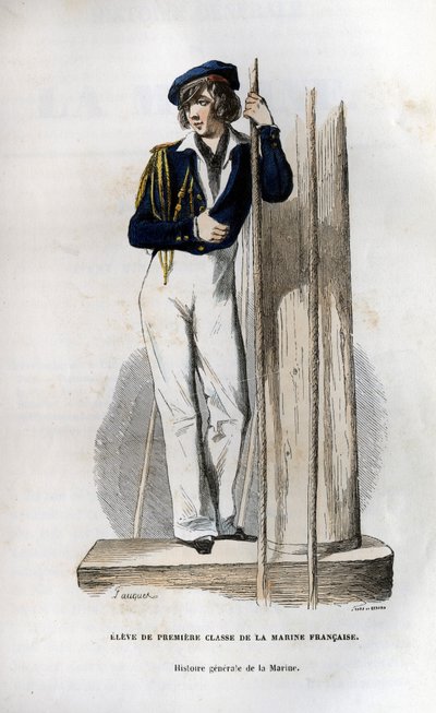 Élève de première classe de la marine française. Dans "Histoire générale de la marine" sous la direction de M. Van Tenac - Unknown artist