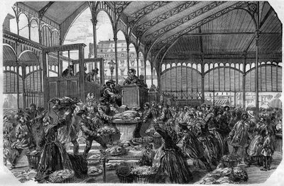 Marché aux poissons - Marché de gros de poissons à Paris en 1870 - Unknown artist