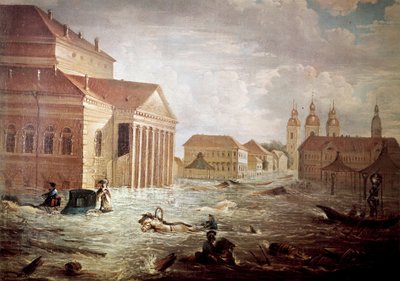 Inondations dans la ville de Saint-Pétersbourg en Russie 19ème siècle Collection privée - Unknown artist
