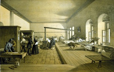 Florence Nightingale (1820 - 1910) dans un hôpital à Scutari en Turquie vers 1855 - Unknown artist