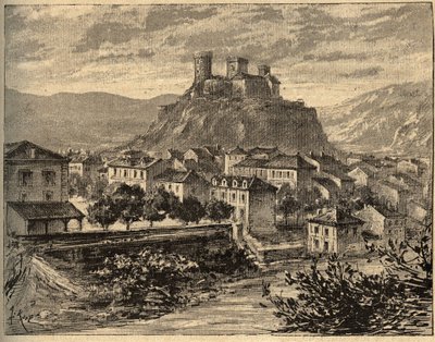 Foix - Ariège - Occitanie - gravure dans « PATRIE » - DESCRIPTION PICTURESQUE DE LA FRANCE EN 6 VOLUMES PAR LUCIEN HUARD - fin 19ème siècle - Unknown artist