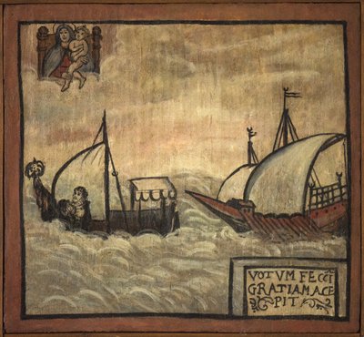 Ex-voto marin, offrande populaire en gage de dévotion et de gratitude du marin survivant aux dangers de la mer venant de l