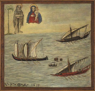 Ex-voto marin, offrande populaire en gage de dévotion et de gratitude du marin survivant aux dangers de la mer venant de l