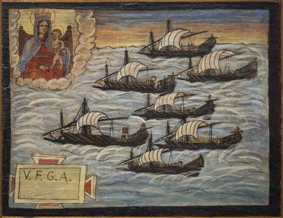 Ancien ex-voto marin, offrande populaire en gage de dévotion et de gratitude du marin survivant aux dangers de la mer venant de l