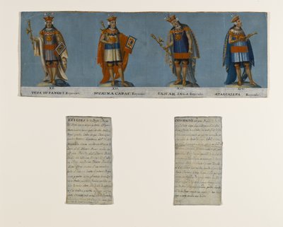 Quatre rois incas : Tupac Yupanqui, Huayna Capac, Huascar Inca, Atahuallpa, début du 19e siècle - Unknown