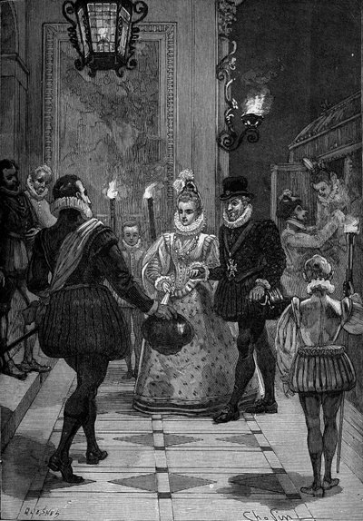 France, fin du 16e siècle : Le roi de France Henri IV rencontrant le poète Théodore Agrippa d