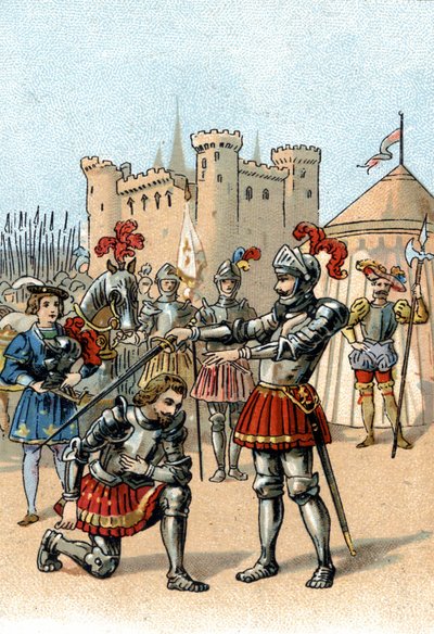 François Ier de France demandant à être adoubé par le Chevalier Bayard après la victoire à la bataille de Marignan, Italie. - Unknown artist