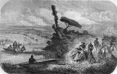 François Ier échange pour ses deux fils otages sur la Bidassoa 17/03/1526. Dans « Histoire populaire de France », sd. vers 1885. Gravure. - Unknown artist