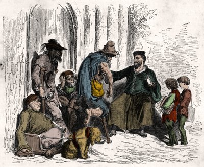 François Rabelais (1494-1553), curé pour les handicaps. Gravure de 1880 dans "La république illustrée". Collection privée - Unknown artist