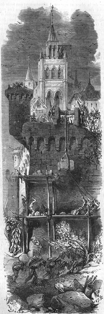 François de Guise (1519-1563), nommé gouverneur de Metz par le roi Henri II de France, force Charles V, empereur du Saint-Empire germanique à lever le siège de Metz en 1552. Gravure du XIXe siècle. - Unknown artist