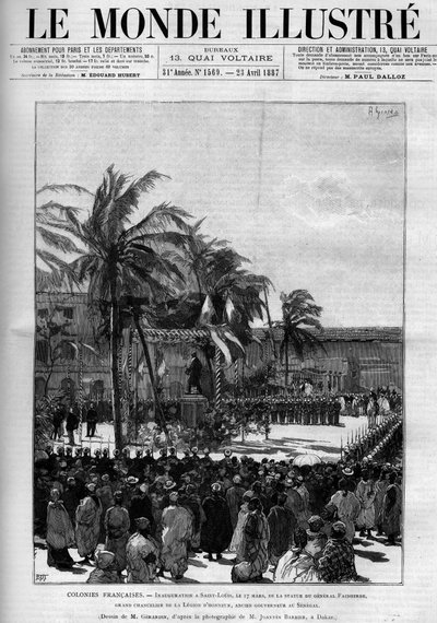 Colonies françaises : Inauguration de la statue du général Faidherbe, grand chancelier de la Légion d