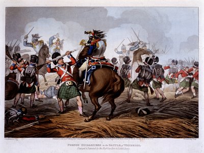 Cuirassiers français à Waterloo - dans "Anecdotes historiques, militaires et navales et incidents arrivés aux armes de la Grande-Bretagne et de leurs alliés, se terminant à Waterloo" - par Edward Orme, ill. par Fry, Londres - Unknown artist