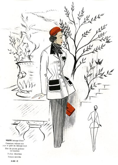 Mode française, création de vêtements en laine. - Unknown artist