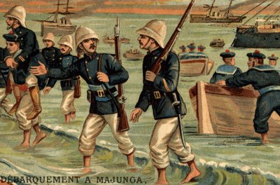Les troupes françaises débarquent à Majunga à Madagascar en 1895 - Unknown artist