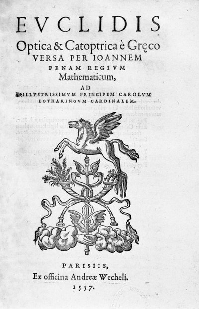 Frontispice de « Optica & Catoptrica... » par Euclide - Unknown artist