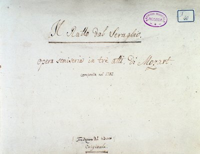 Frontispice pour Die Entführung aus dem Serail, opéra de Mozart, version Lichtenthal (1838) - Unknown artist