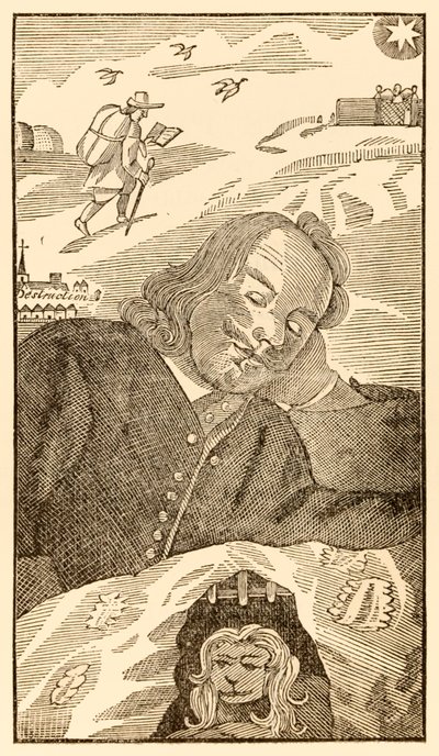Frontispice de The Pilgrims Progress From This World, To That Which Is To Come par John Bunyan (1628-1688) montrant l