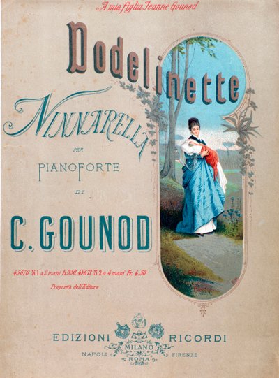 Frontispice de Dodelinette, berceuse par Charles Gounod créée pour sa fille - Unknown artist