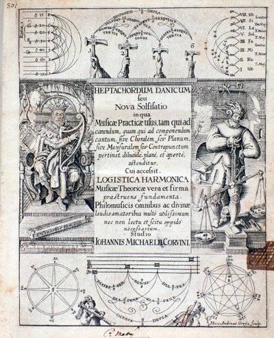 Frontispice de Heptachordum danicum par John Michael Corvinus - Unknown artist