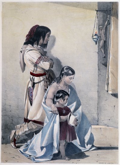 Échange de fourrure contre du tissu entre les Indiens Hurons canadiens et un homme blanc - Unknown artist