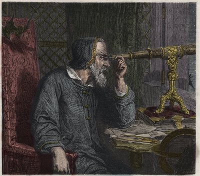 Galileo Galilei et son télescope - Unknown artist