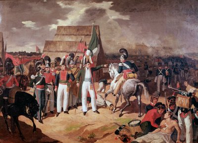 Général Antonio Lopez de Santa Anna (1794-1876) militaire et homme politique mexicain pendant la bataille contre les Espagnols à Tampico - Unknown artist