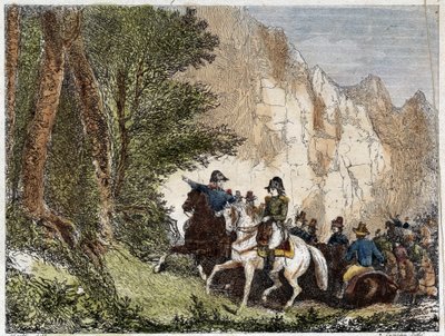 Général Bonaparte (Napoléon I) et Pascal (Pasquale) Paoli (1725-1807), patriote corse. Gravure du 19ème siècle - Unknown artist