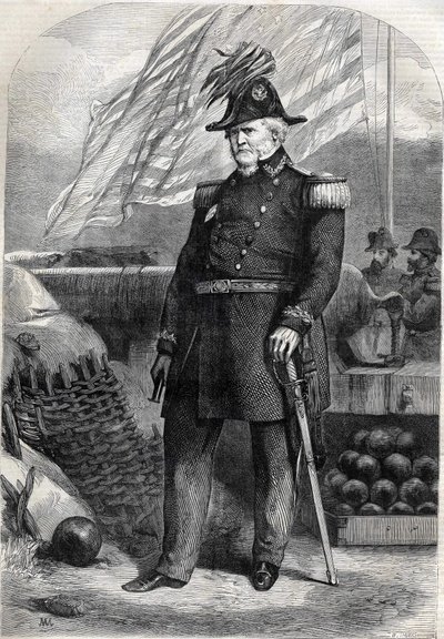 Général Winfield Scott (1786-1866). Gravure de 1860. - Unknown artist