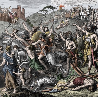 Les Vandales de Genséric en Italie - Genséric (Geiseric, vers 399-477) roi des Vandales et son armée pillent l