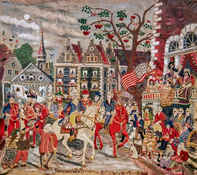 George Washington arrive triomphalement au Federal Hall à New York. - Unknown artist