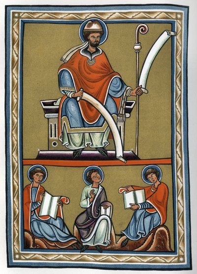 Gilbert de la Porrée (Porretanus, théologien scolastique) et ses disciples, Jourdain Fantosme, Yves de Chartres et Jean Beleth. Fac-similé du 19ème siècle d