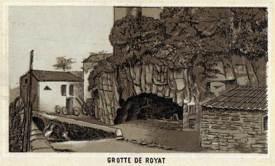 Grotte de Royat (Puy-de-Dôme et la région Auvergne). Chromolithographie de la fin du 19ème siècle - Unknown artist
