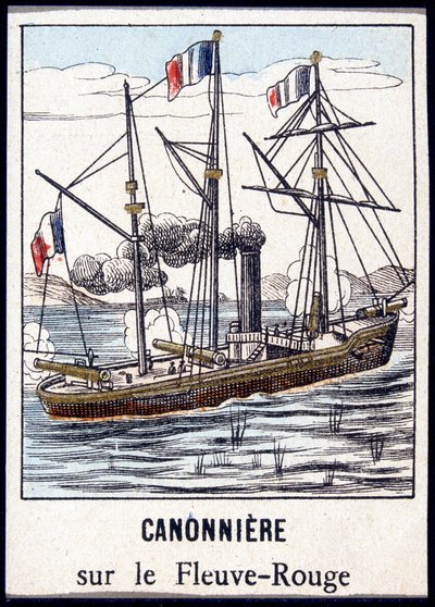 Canonnière sur le fleuve Rouge, fin du 19e siècle - Unknown artist