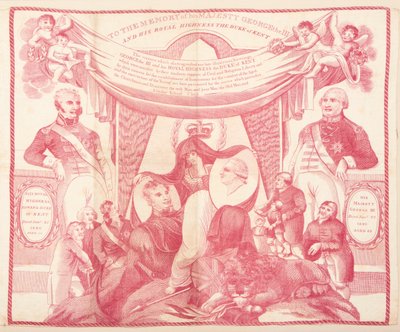 Mouchoir commémorant George III et Édouard, Duc de Kent - Unknown artist