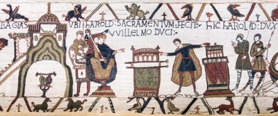 Harold prête un serment sacré à Guillaume à Bayeux, Tapisserie de Bayeux - Unknown artist