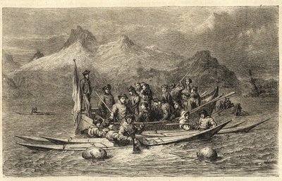 Chasse au phoque au Groenland - Gravure de "L