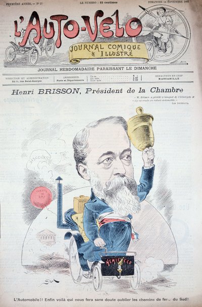 Henri Brisson en automobile (président de la chambre) - dans « l