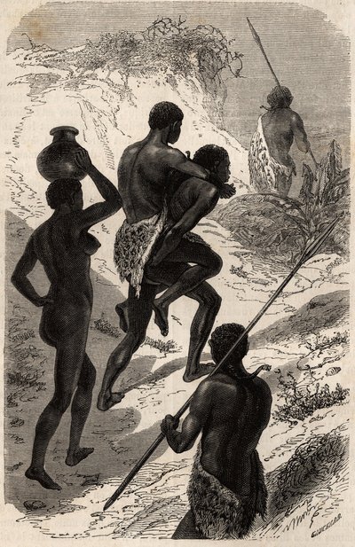 Sa majesté Katchiba en voyage, chef de la tribu des Obbos (tribu de la région du Nil Blanc), sur le dos de l