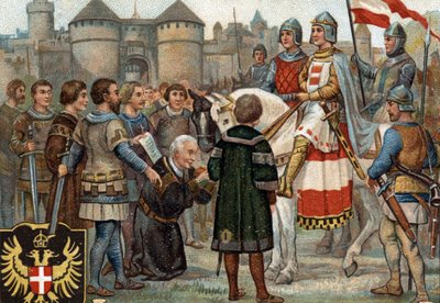 Épisodes historiques des villes célèbres : Rodolphe de Habsbourg prend possession de Vienne (1276) - Unknown artist