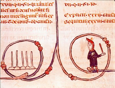 Histoire du droit canonique : Le jeu de quilles Miniature du Décret de Gratien (Concordia discordantium canonum ou Decretum Gratiani) datant de 1140 et régulant les lois et canons de l