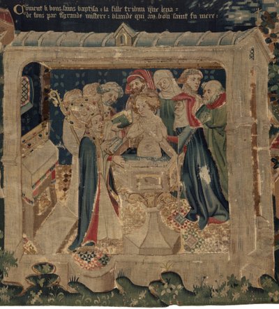 Histoire de Saint Piat et Saint Eleuthère, Scène 13 : Le baptême de Blanda - Unknown artist