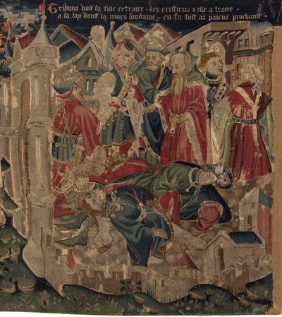 Histoire de Saint Piat et Saint Éleuthère, Scène 14 : La peste ravage la ville de Tournai - Unknown artist