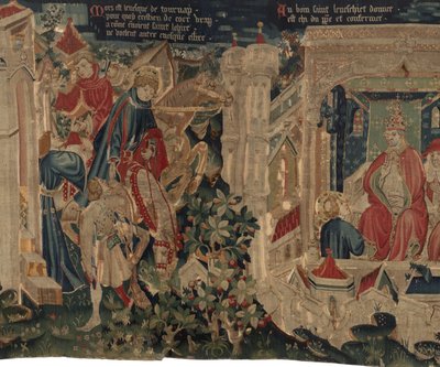 Histoire de Saint Piat et Saint Éleuthère, Scène 8 : Saint Éleuthère se rend à Rome pour recevoir l